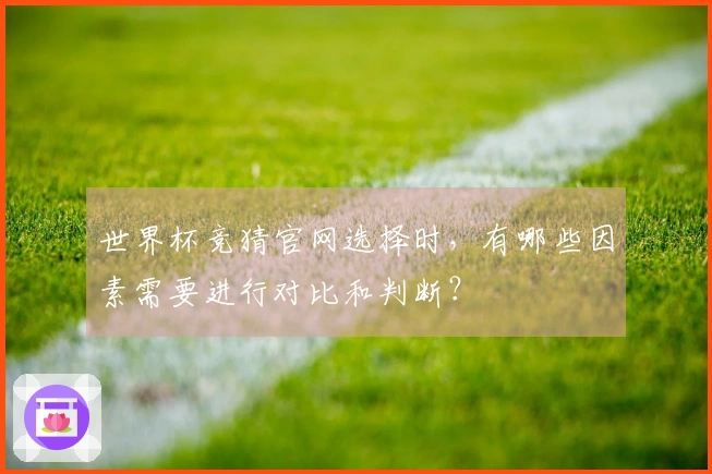 世界杯竞猜官网选择时，有哪些因素需要进行对比和判断？